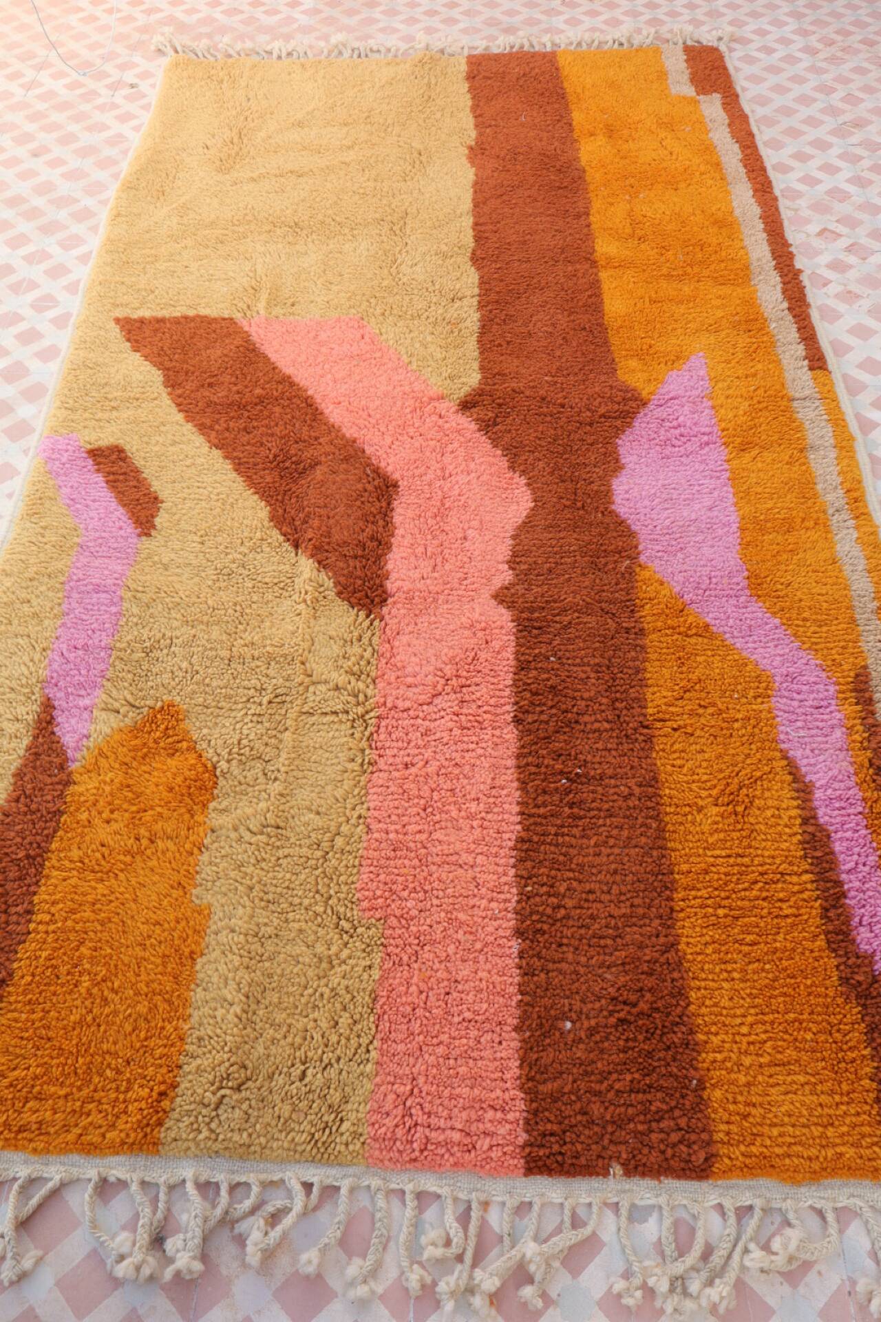 Modern Colourful Berber Rug Superior Quality - 245 x 132 cm