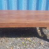 Old industrial workshop coffee table in solid teak