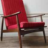 Scandinavian "boomerang" armchair, circa 1960