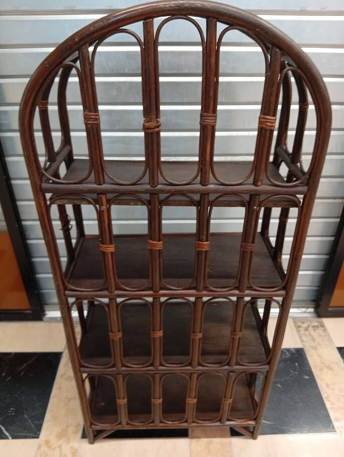Etagère Bibliothèque rotin vintage