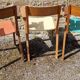 Set of 3 bridge chairs with tapered legs from the 1950s/60s.