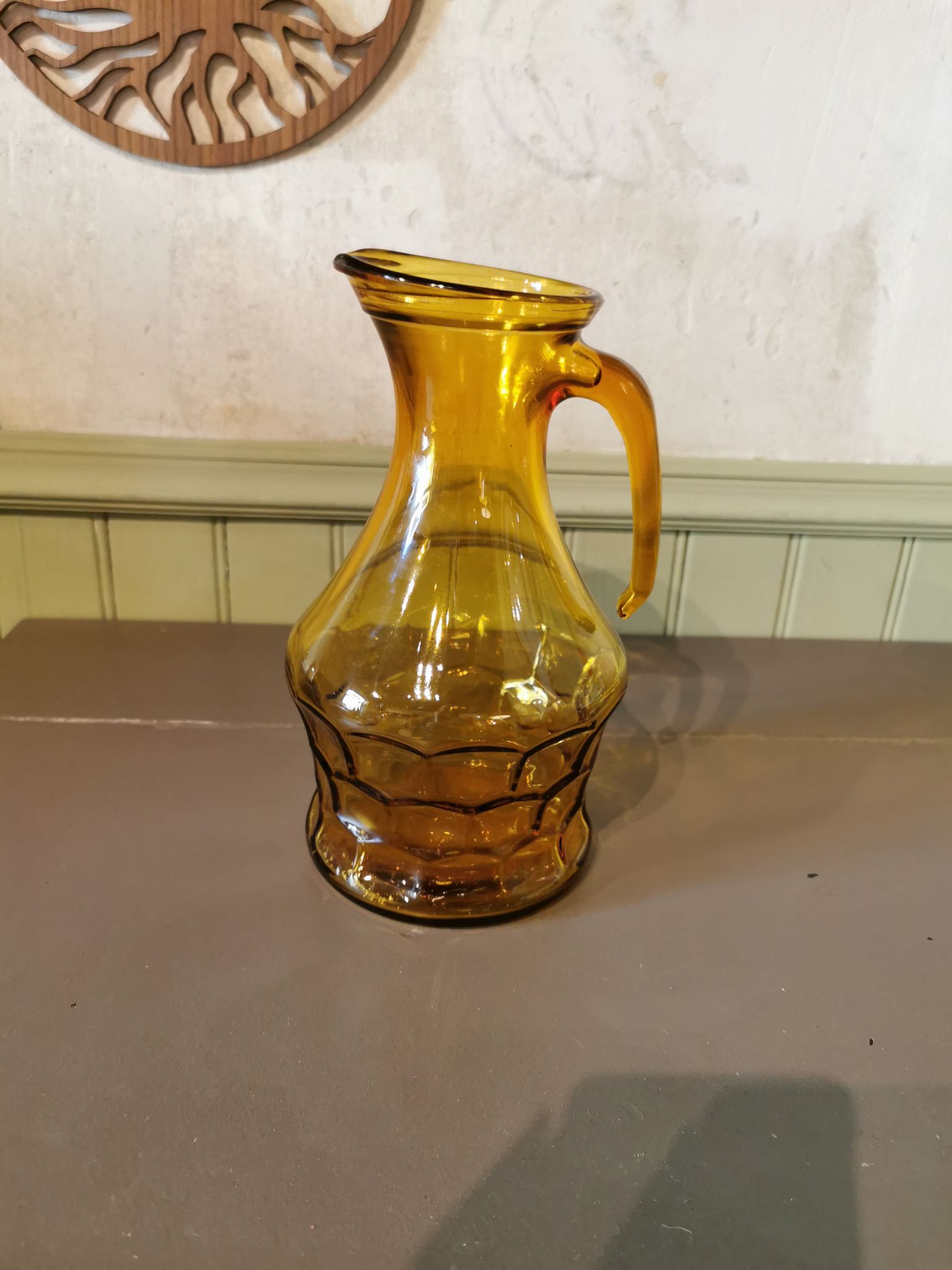 Vintage yellow glass jug