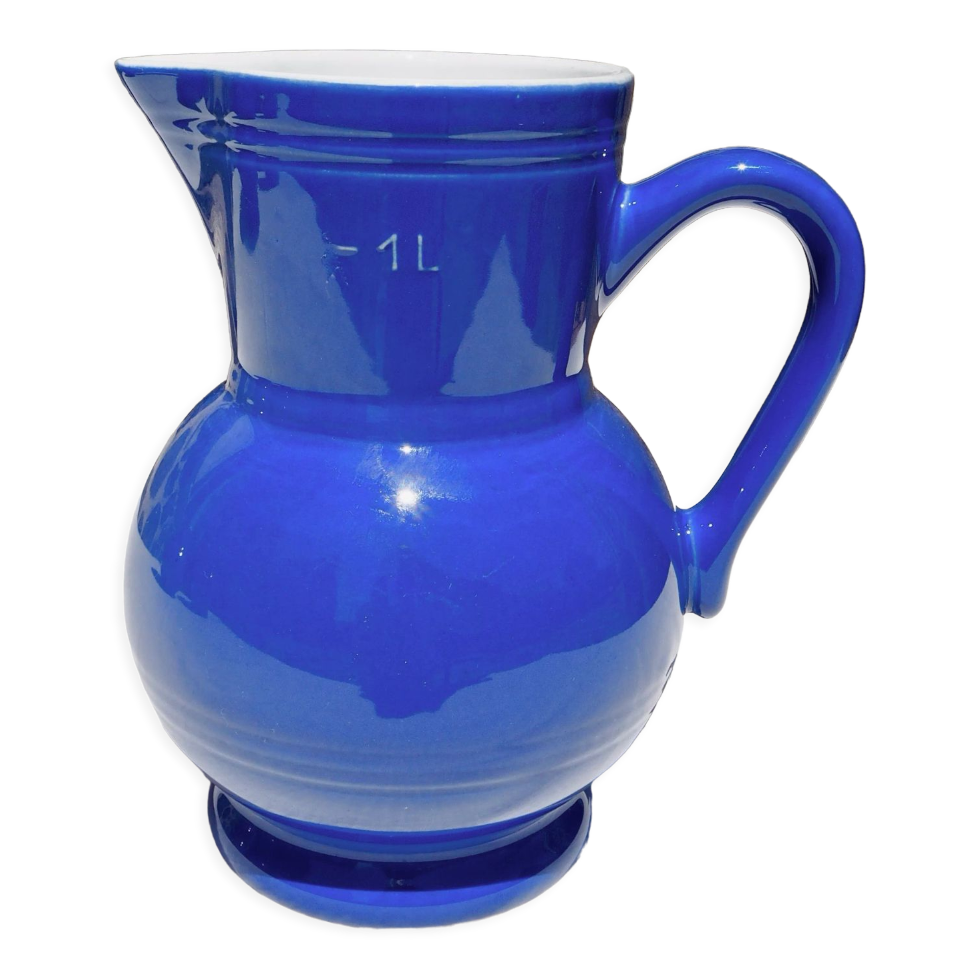 Blue ceramic pitcher Emile Henry