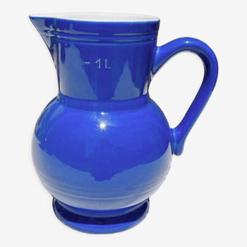 Blue ceramic pitcher Emile Henry
