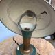 Vintage brass & green metal lamp - mushroom / Art Deco