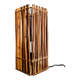 Lampe cube en bois et osier vintage