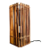 Lampe cube en bois et osier vintage