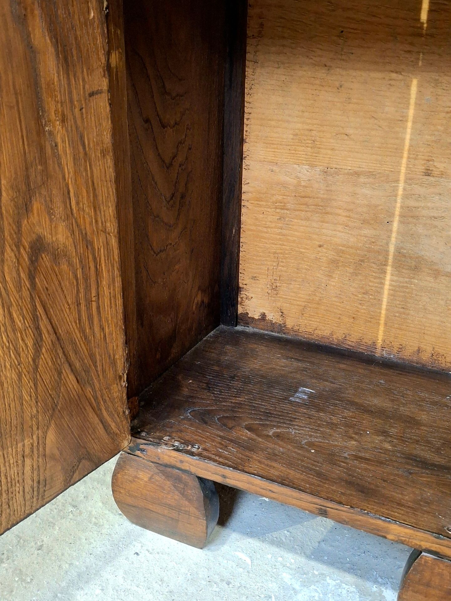 Vintage Art Deco Nightstands Pair Wooden Bedside Tables with Brass Har
