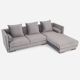 Corner sofa MALMO silver velour, Scandinavian design