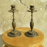Pair of bronze candlesticks