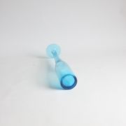 Vintage handblown blue bubble glass bottle vase