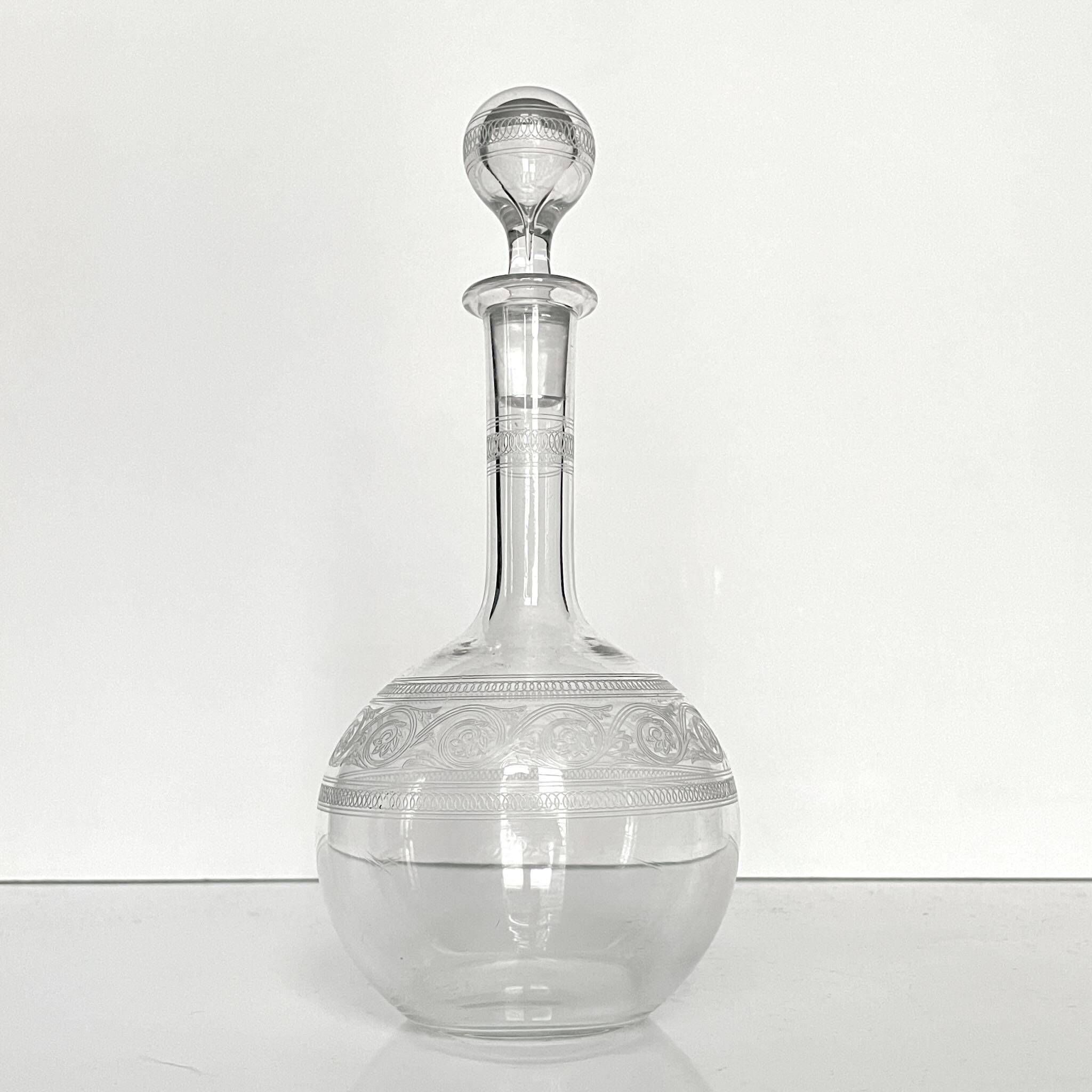 Baccarat crystal decanter | Athenian model | Art Nouveau style