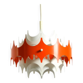 Beautiful small original 1960s Space Age metal pendant lamp by Doria