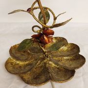 Wrought iron table lamp and gold leaf. France, 1950