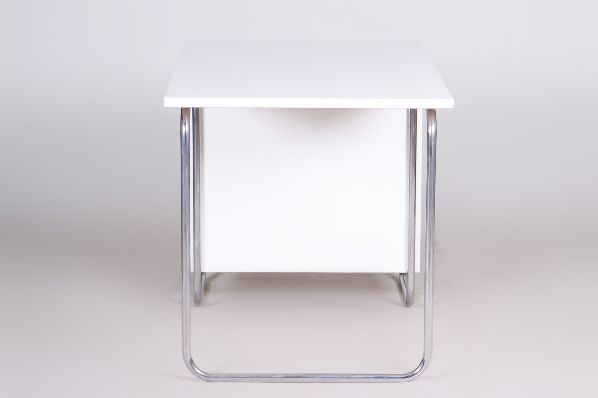 White Bauhaus desk made in 1930s Czechia by Robert Slezak