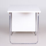 White Bauhaus desk made in 1930s Czechia by Robert Slezak