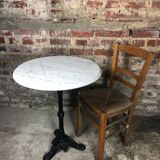 Parisian bistro table in cast iron with marble top