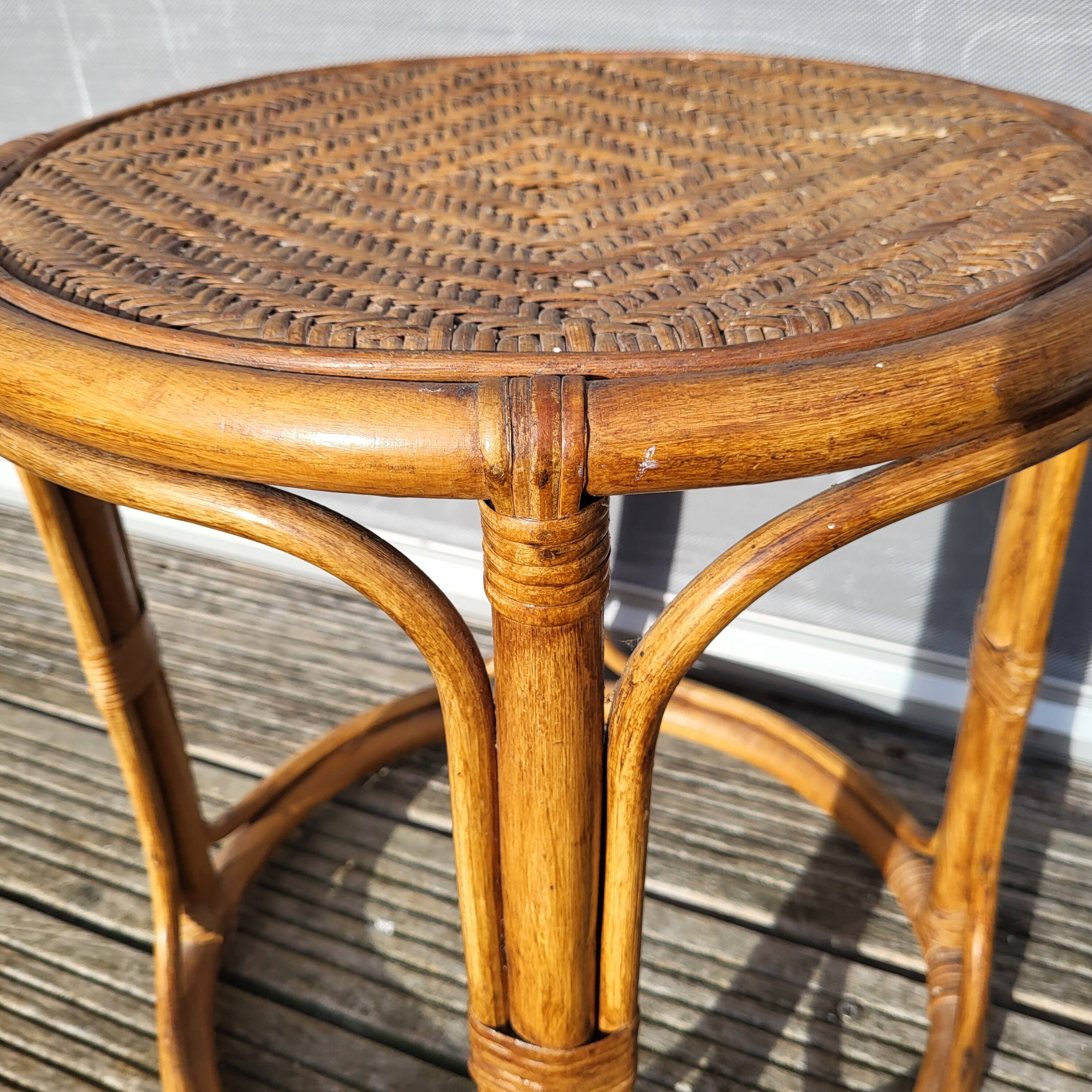Jungle coffee table • Vintage rattan side table