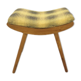 Vintage footrest with checkered cushion