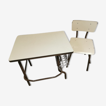 VINTAGE desk and school chair SET, from Spain