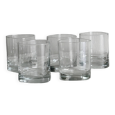 5 Clear Glass Whiskey Glasses