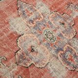 Tapis Vintage Corail Médaillon Patiné Chic, 143x235 Cm