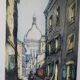 Lithograph Marcel Julien Baton/ Rue de Paris/ Sacré-Cœur /
