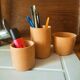 3 terracotta pencil pots