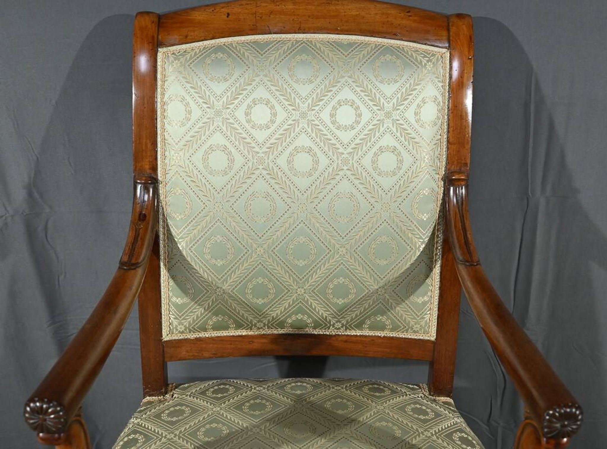 Pair of Crossed Armchairs in Mahogany, Restoration Period – Early 19th Century