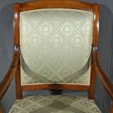 Paire de Fauteuils à Crosses en Acajou, époque Restauration – Début XIXe