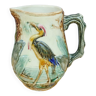 Wasmuel style slip pitcher heron decoration