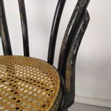 Black canned bistro chairs