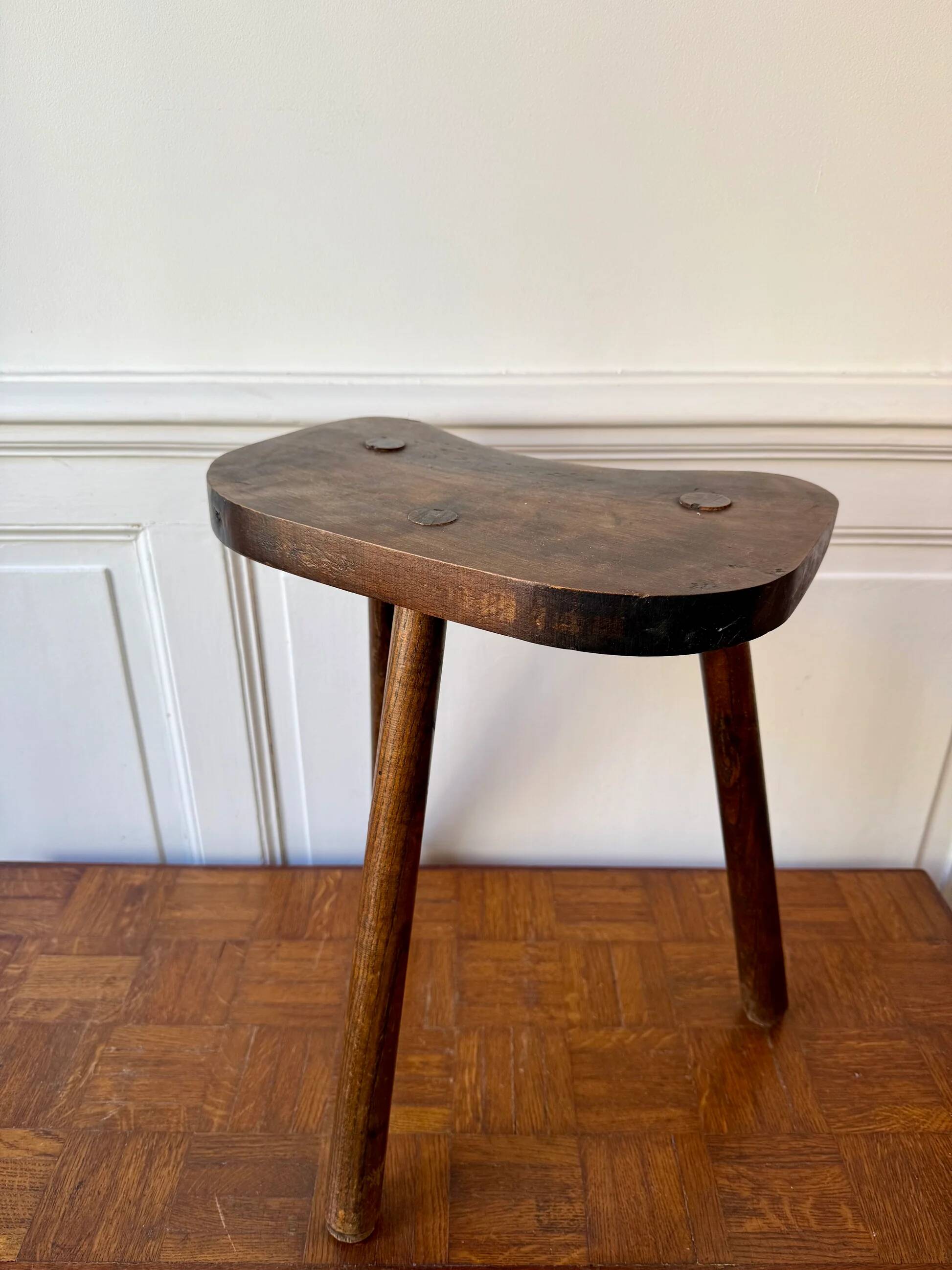 High wooden tripod stool