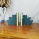 Vintage wooden bookends for kids, bear & books polychrome