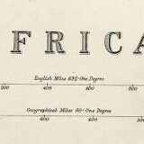 Antique map of Africa, Mauritius. Bourbon (Reunion) circa 1882, Blackie and Sons, Londn=on