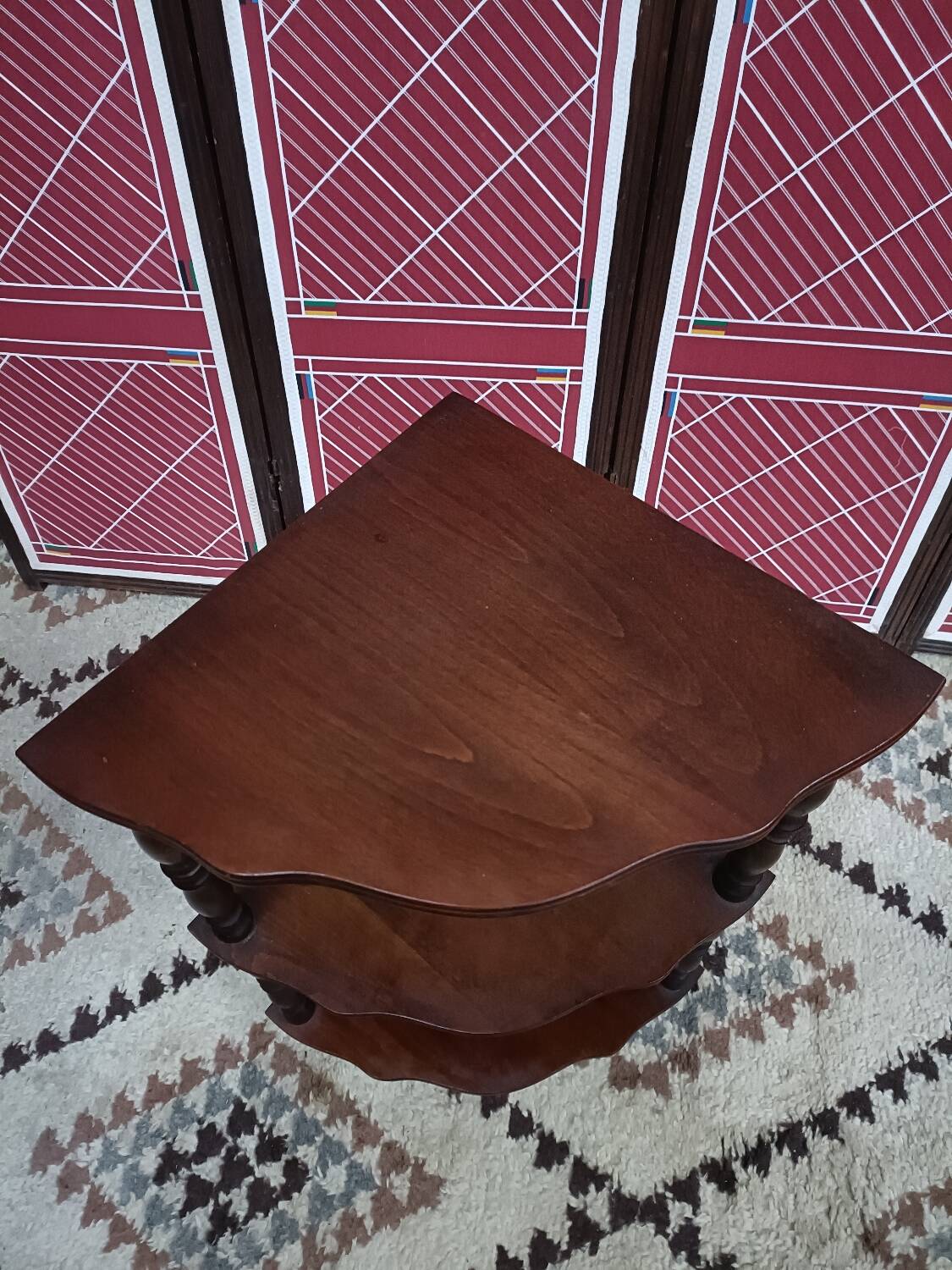 Vintage corner shelving unit