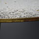 Brass Mid century Oval Coffee Table with Grey Glass Mosaic and Gold Highlights