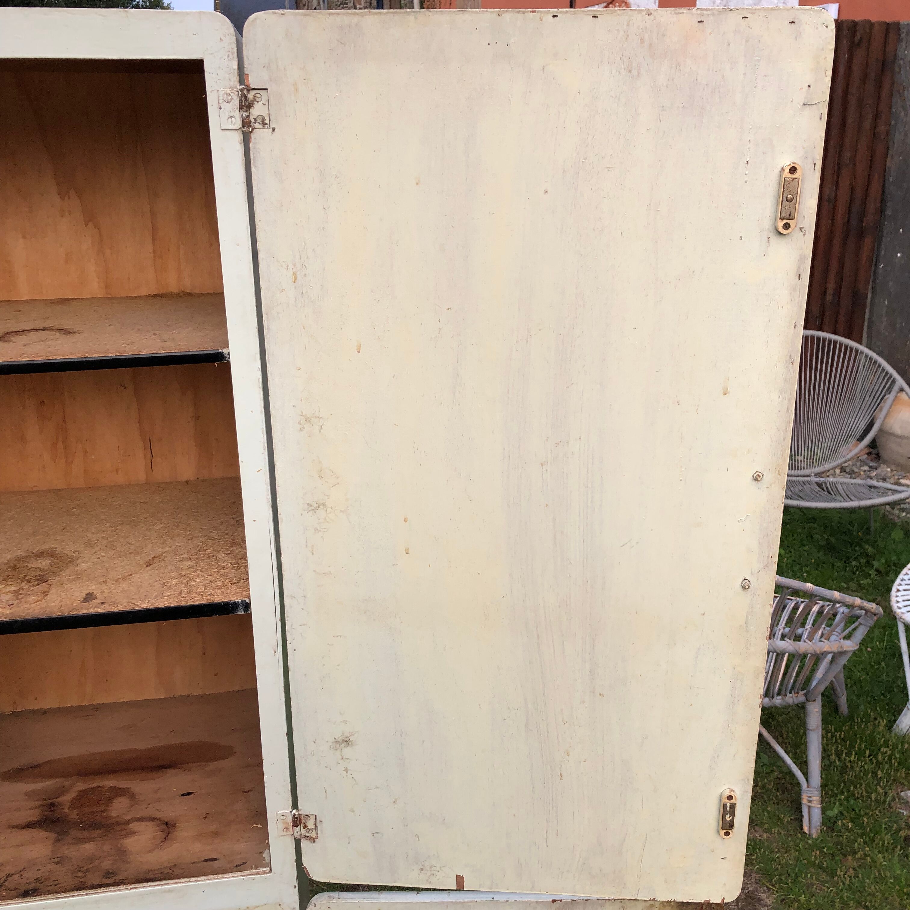 Vintage Mado sideboard with 4 doors and 2 drawers in beige lacquered plywood