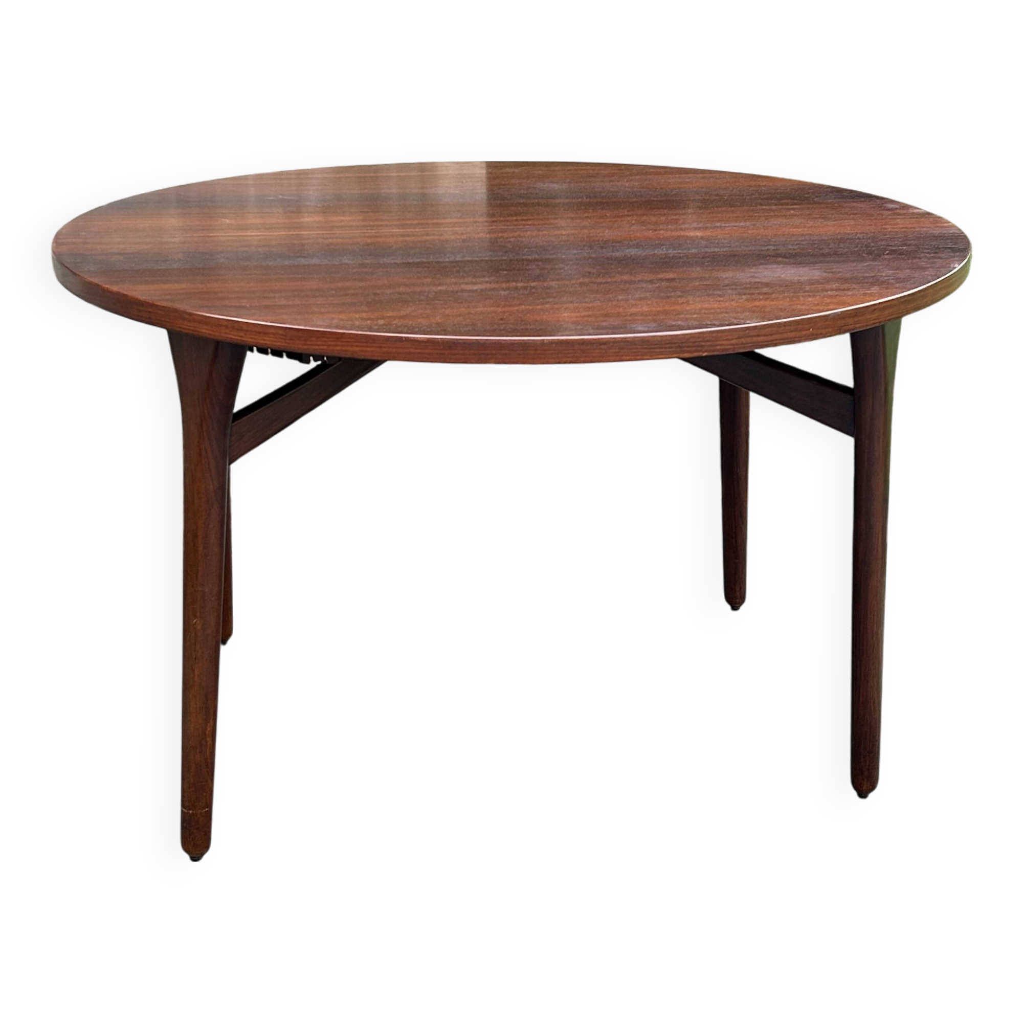 Round rosewood dining table by H. Henning for B. Hansen, 4/8 people.