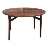 Round rosewood dining table by H. Henning for B. Hansen, 4/8 people.