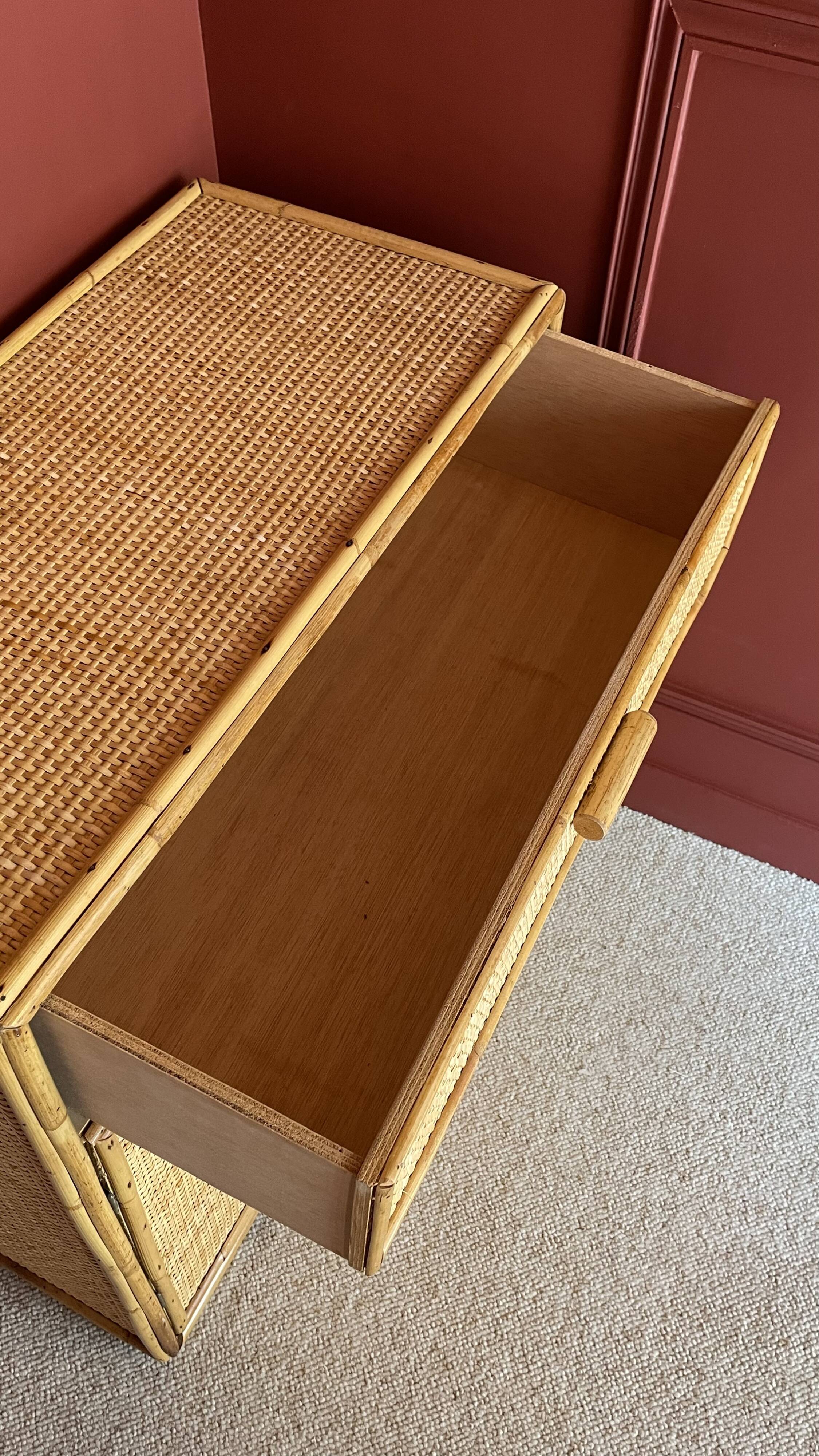 rattan chest of drawers
