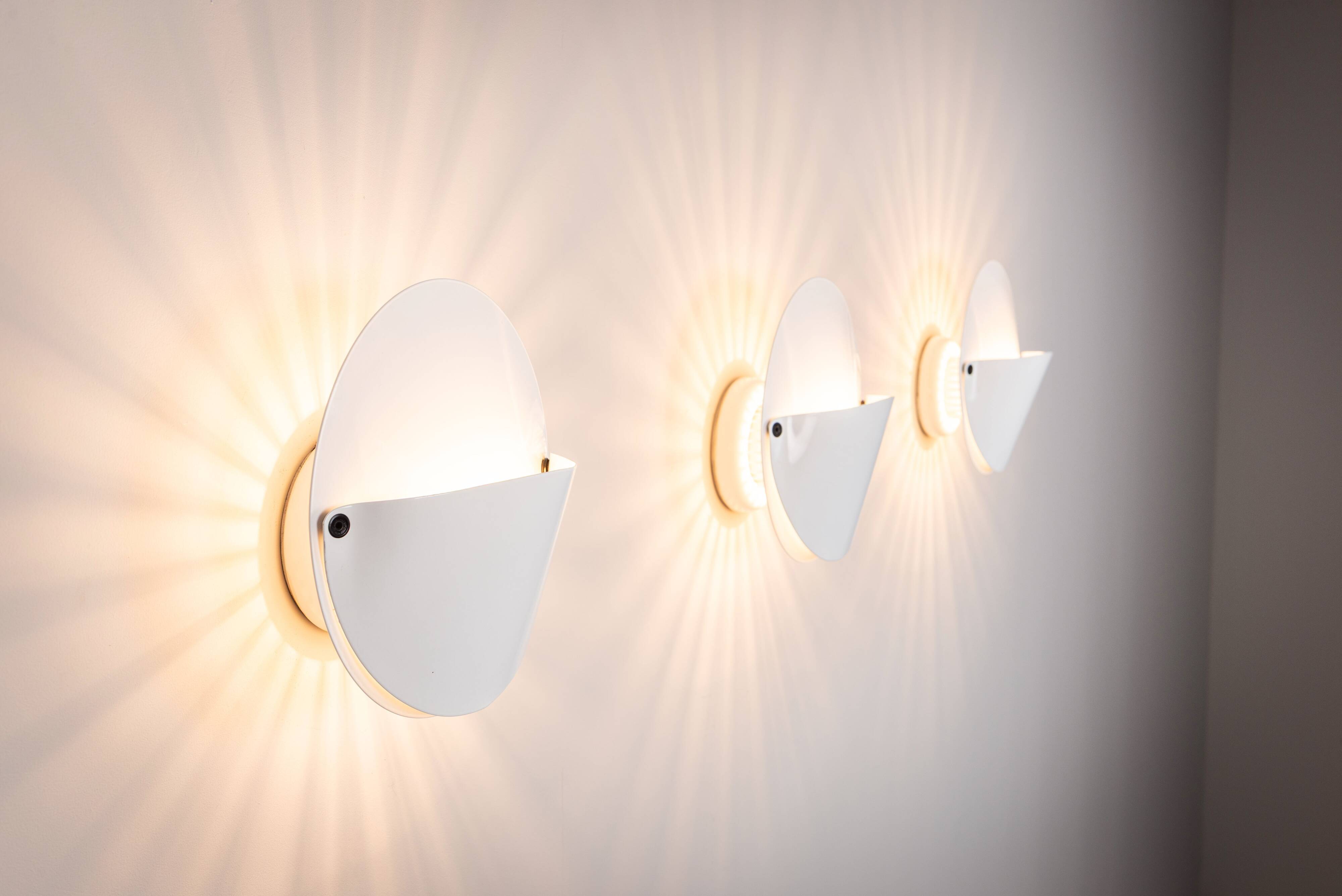 Set of three "Giovi" wall lamps by Achille Castiglioni for Flos, 1982