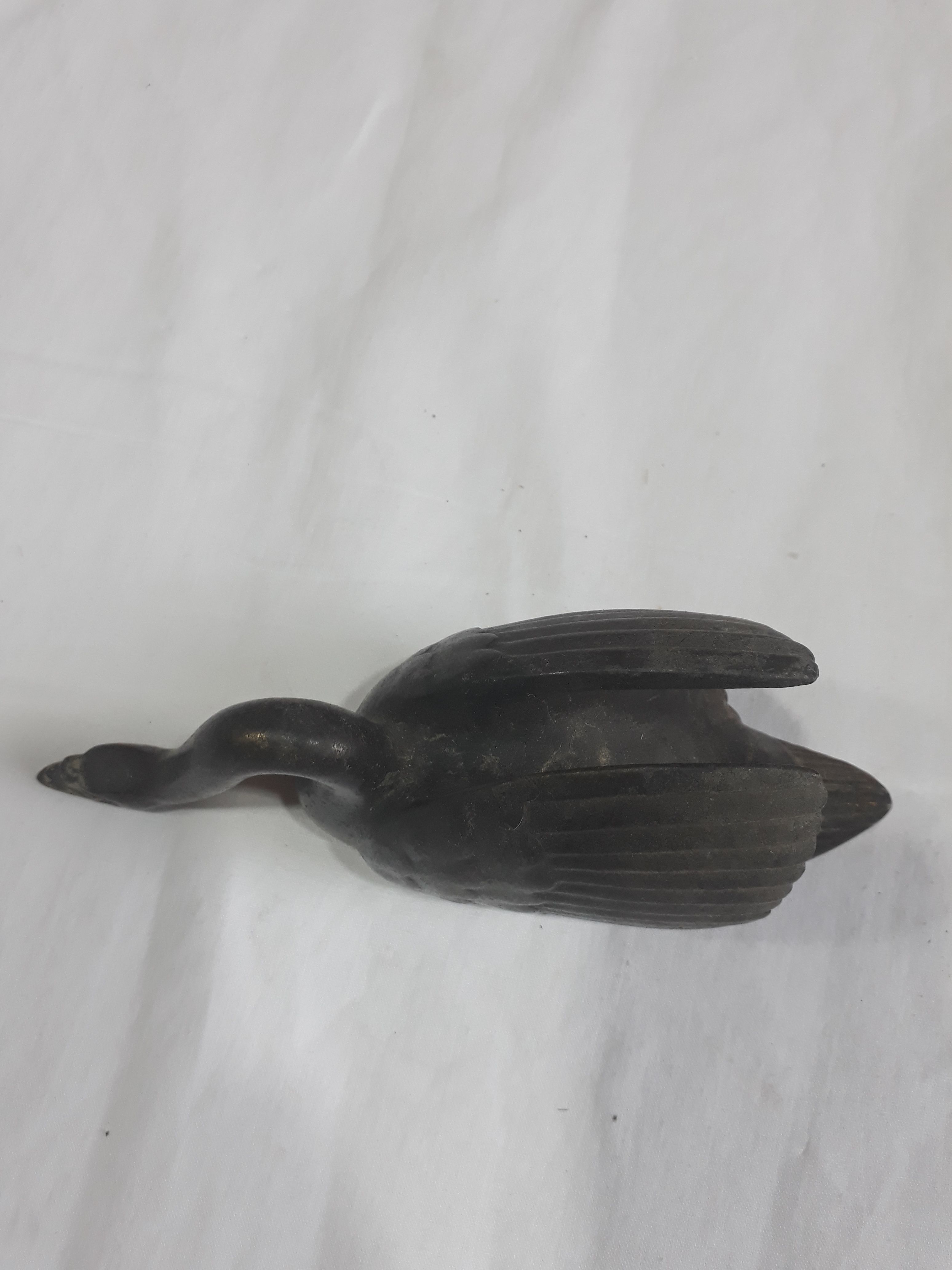 Old mail carrier swan (towel holder or letter holder) made of metal