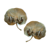 Set of 2 brass wall sconces