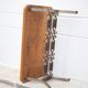 Table basse bois avec structure fer forgé, table d'appoint, bout de canapé, table vintage