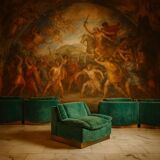 Set of 5 Stropiccio armchairs by Luciano Frigerio for Frigerio di Desio 1975