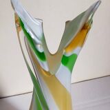 Vintage two-tone glass vase 39 cm