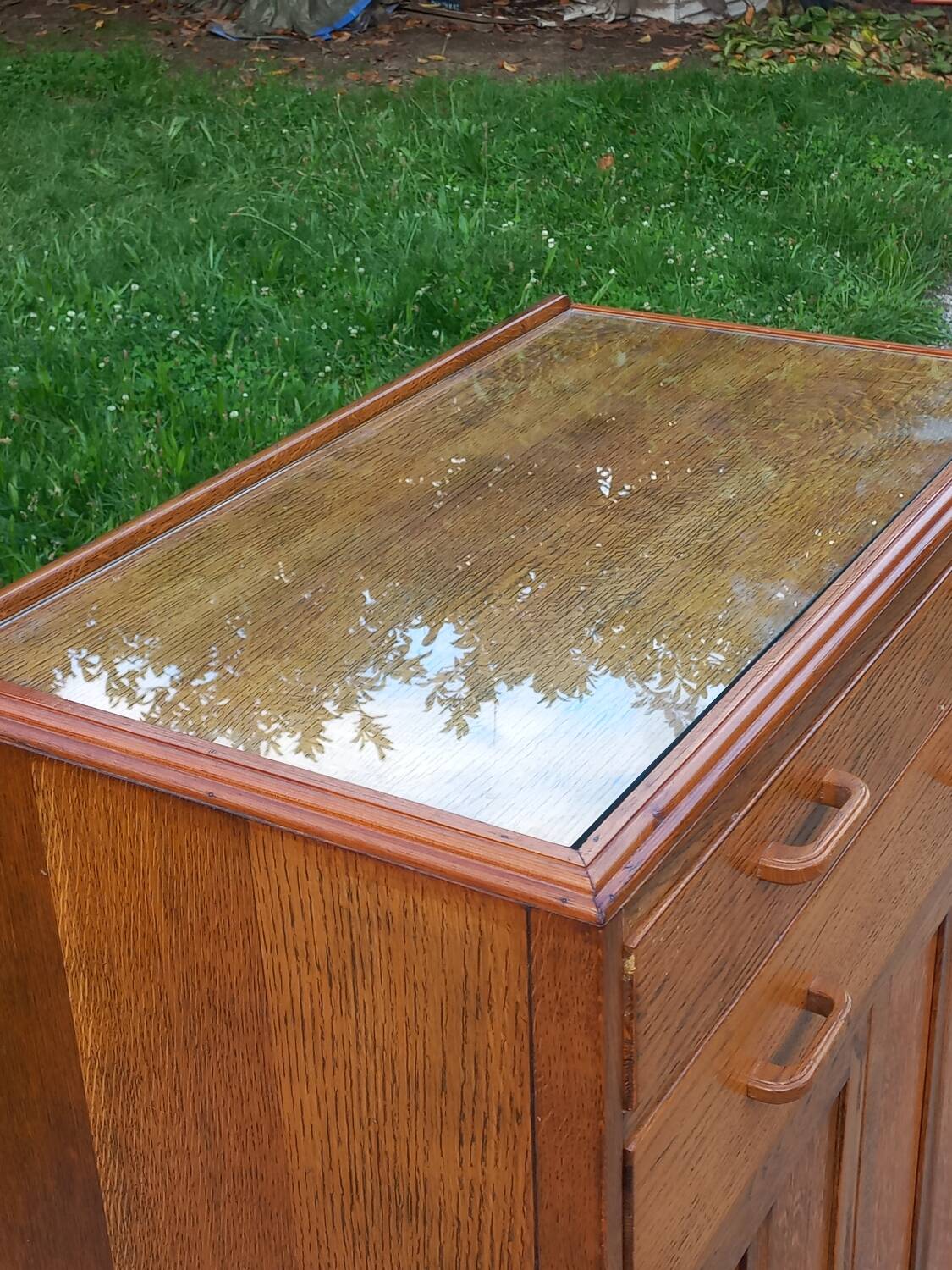 Parisian sideboard 2 doors 2 drawers at support height in oak