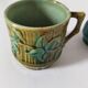 Vintage barbotine cup duo