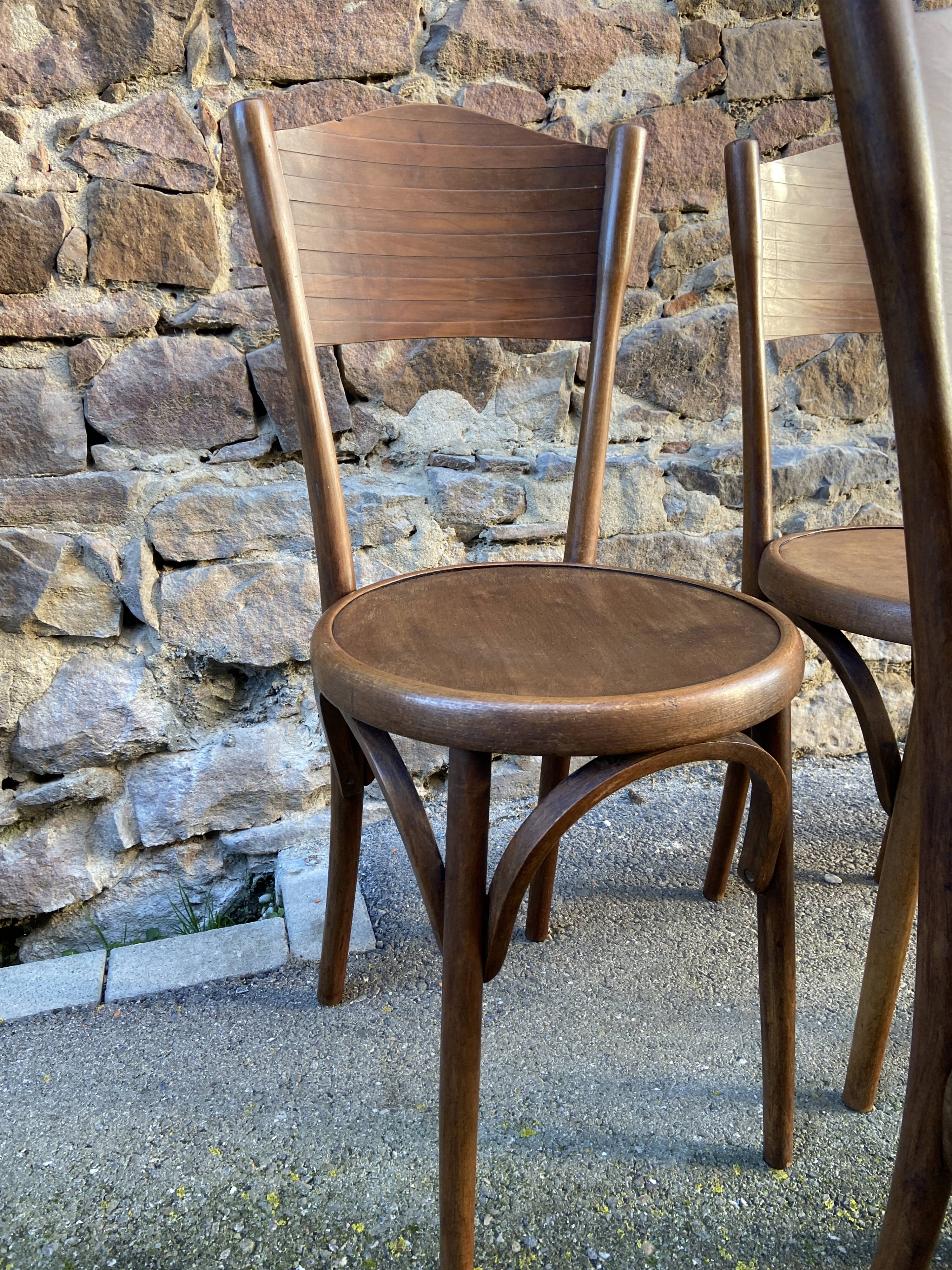 6 chaises bistrot café viennoise austria 1920s style Thonet bois courbé